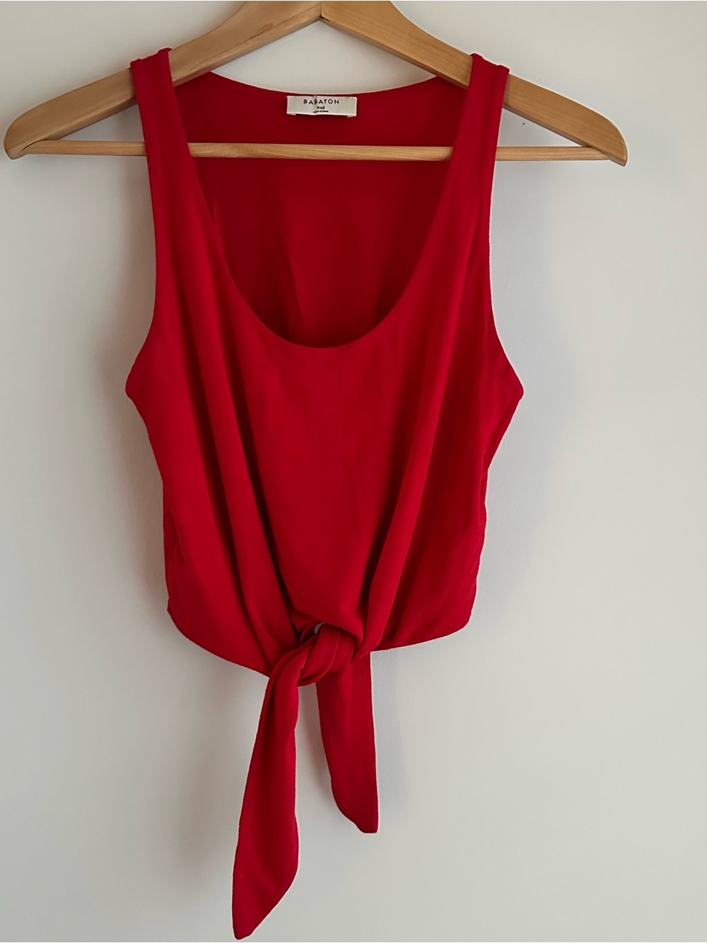 Aritzia Babaton Red Tie-Front Scoop Tank XXS